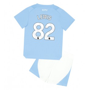 Manchester City Rico Lewis #82 Hjemmebanesæt Børn 2023-24 Kort ærmer (+ korte bukser)